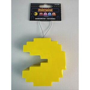 Pac-Man 8-Bit Yellow 3" Christmas Ornament 2020s Retro Gamer Decor New